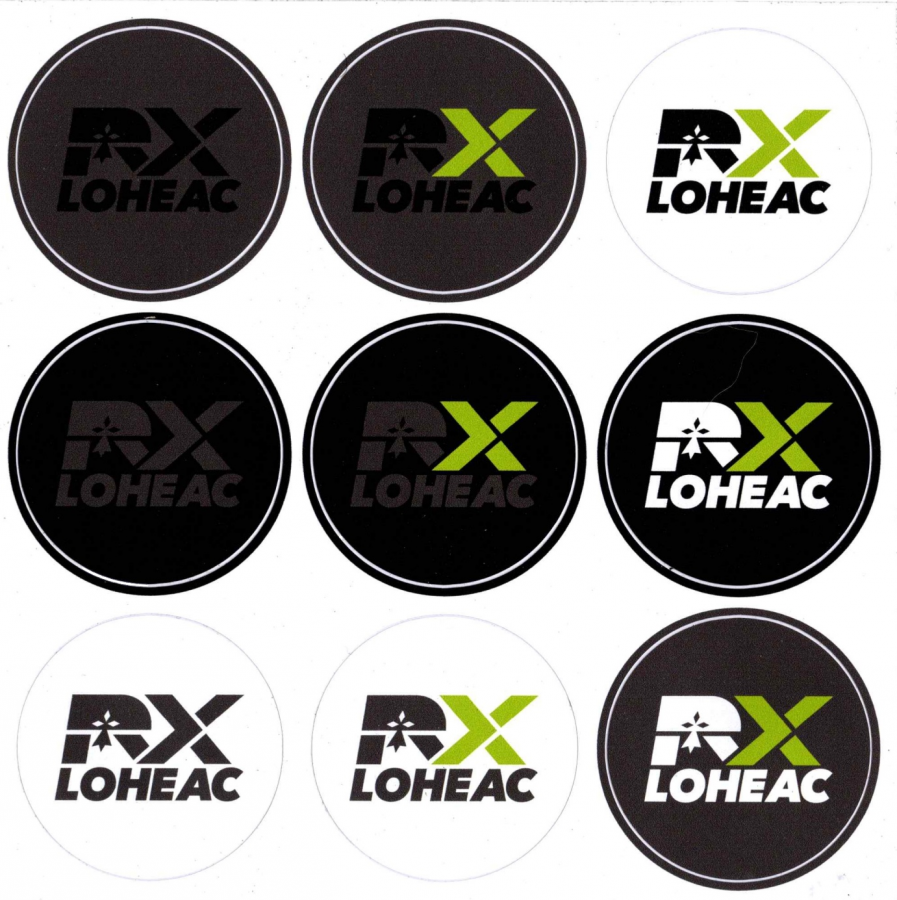 Planches de 9 sticker Rond RX Loheac Logo